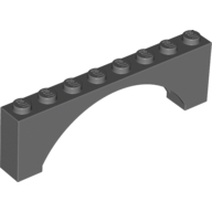 Lego kostka (kostička) most oblouk 1x8x2, tmavě modro šedá (6079721)